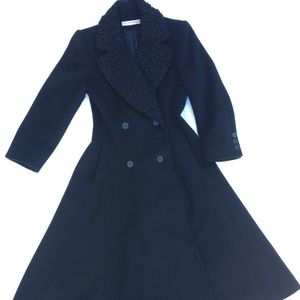 Vintage Wool Black Swing Coat